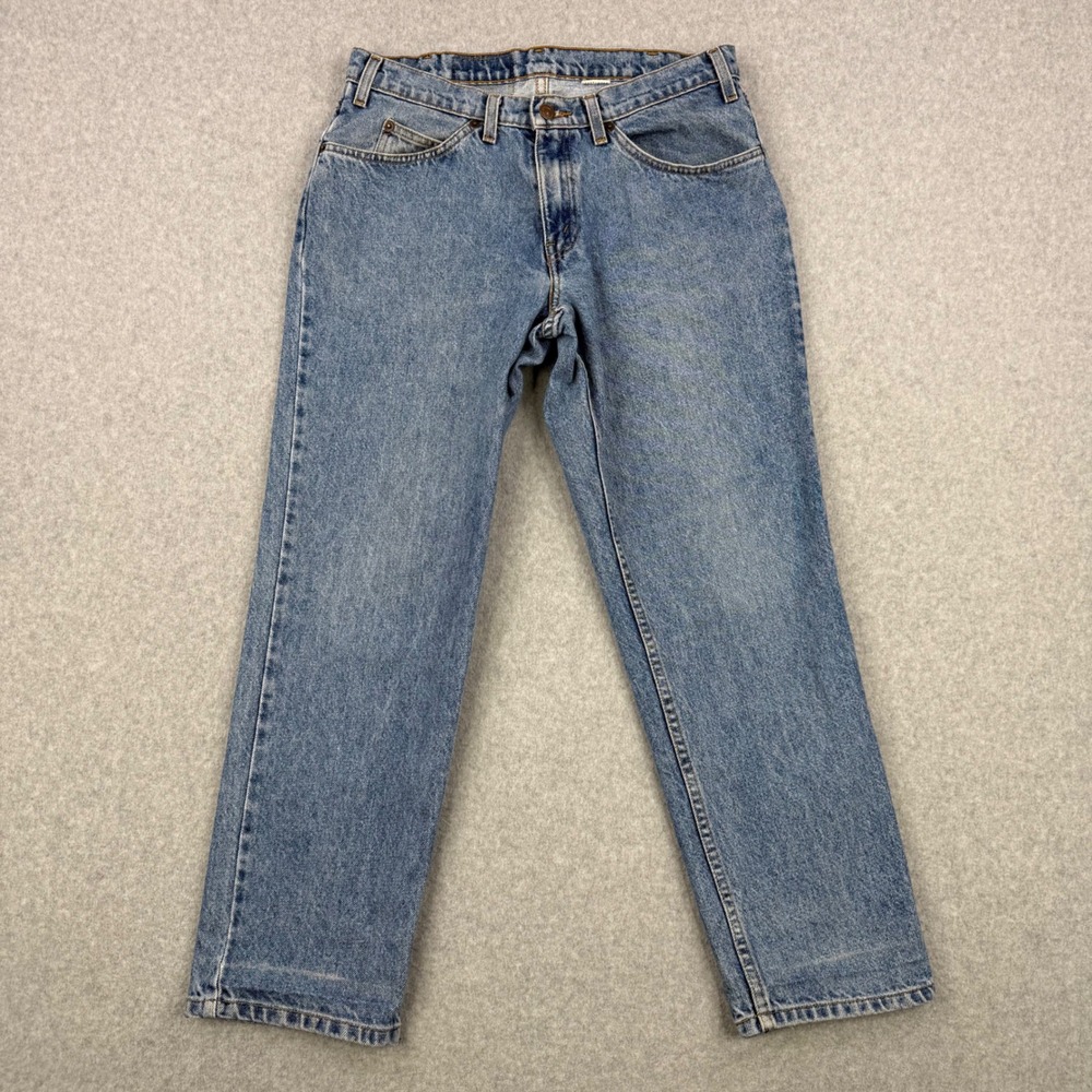 Vintage Levis 550 Jeans Mens 32x27 Medium Wash Relaxed Fit Orange Tab 90s Denim - Picture 2 of 16